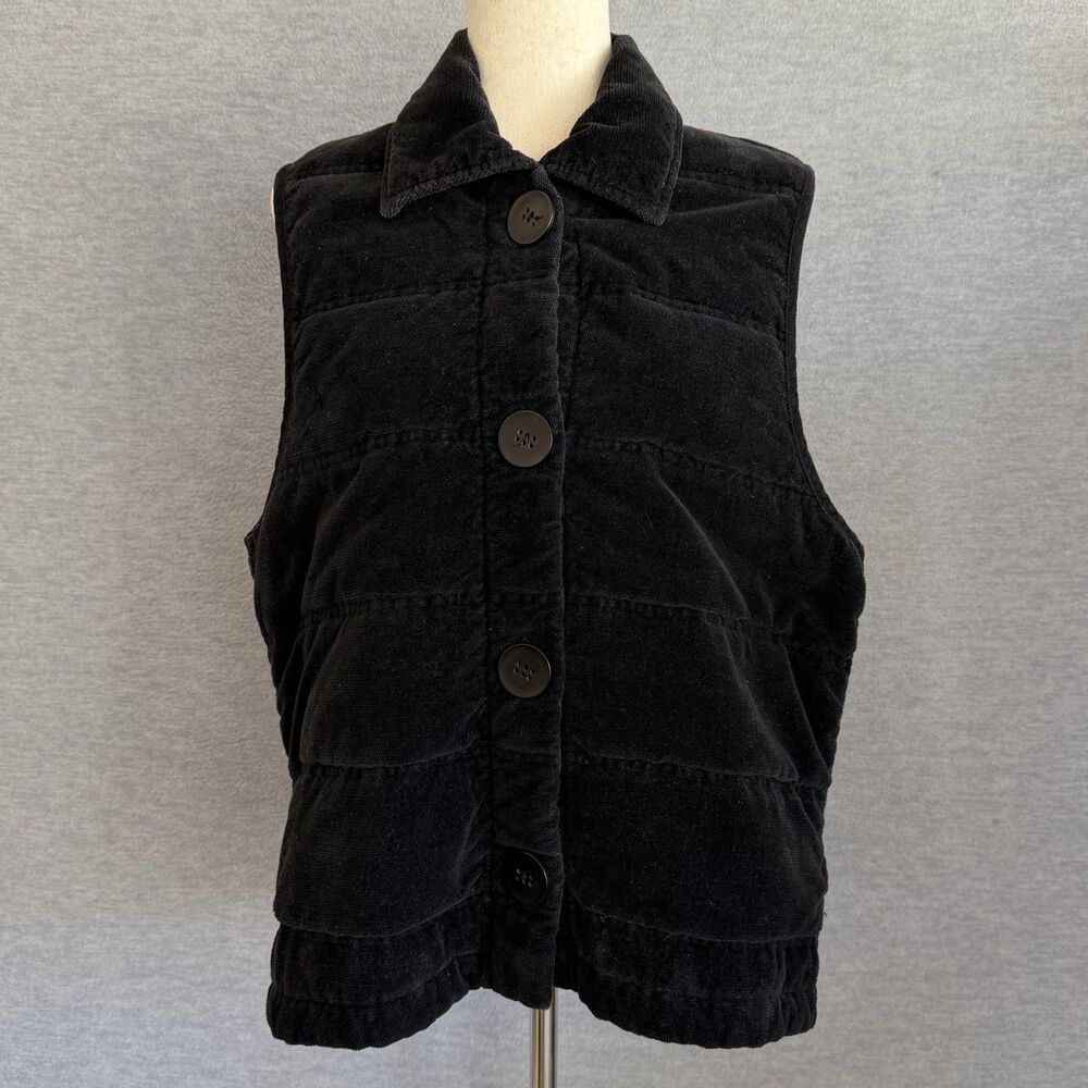 Habitat Velvet Chenille Vest L/XL Utility Chore Lagenlook Quilted Comfy USA Made